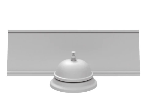 Campainha de recep&ccedil;&atilde;o com placa Modelo 3D