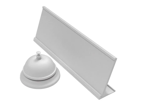 Campainha de recep&ccedil;&atilde;o com placa Modelo 3D