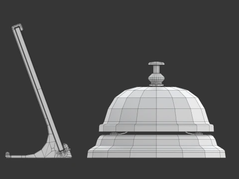 Campainha de recep&ccedil;&atilde;o com placa Modelo 3D