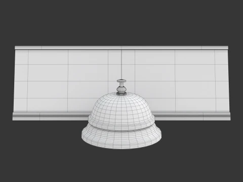 Campainha de recep&ccedil;&atilde;o com placa Modelo 3D