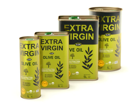 Olive Oil Can Set 3D Model