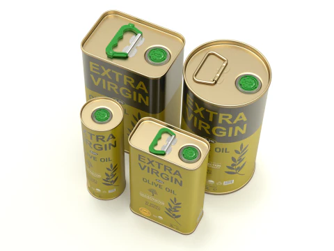 Olive Oil Can Set 3D Model