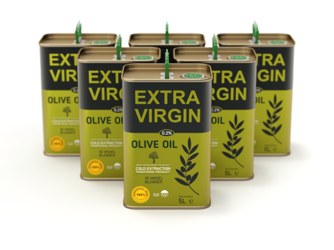 Olive Oil Can Set Model 3D