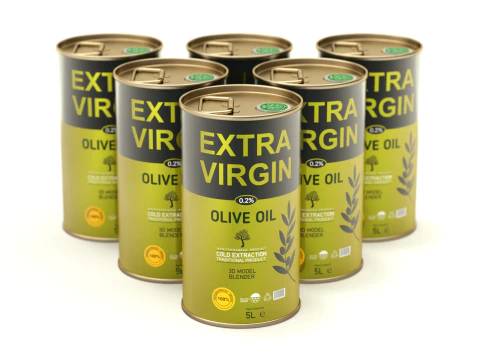 Olive Oil Can Set 3D Model