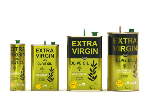 Olive Oil Can Set 3D Model
