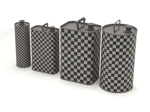 Olive Oil Can Set 3D Model