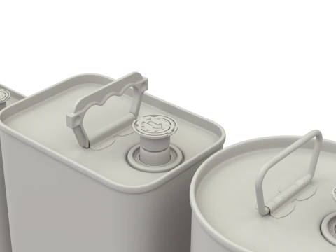 Olive Oil Can Set 3D Model