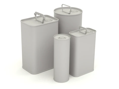 Olive Oil Can Set 3D Model