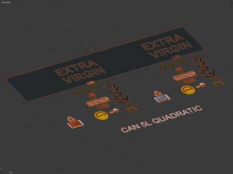 Olive Oil Can Set 3D Model