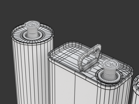 Olive Oil Can Set Model 3D