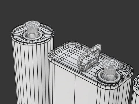 Olive Oil Can Set 3D Model