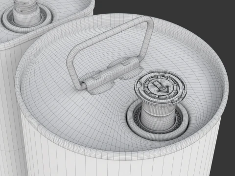 Olive Oil Can Set 3D Model