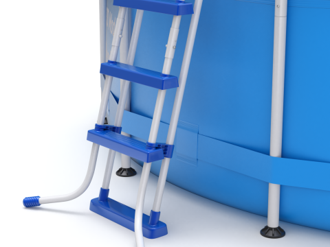 Frame Swimming Pool with Waterpool Stairs 3D Model