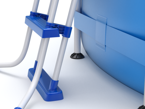 Frame Swimming Pool with Waterpool Stairs 3D Model