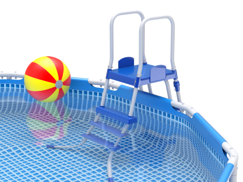 Frame Swimming Pool with Waterpool Stairs 3D Model