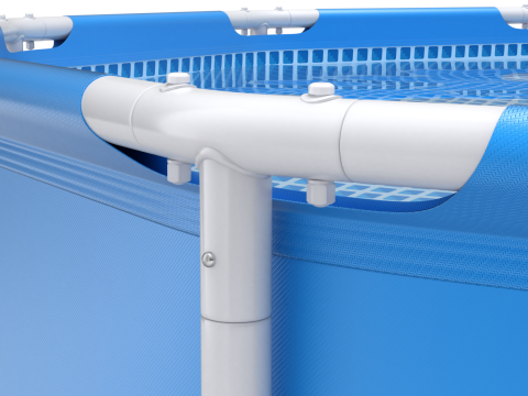 Frame Swimming Pool with Waterpool Stairs 3D Model