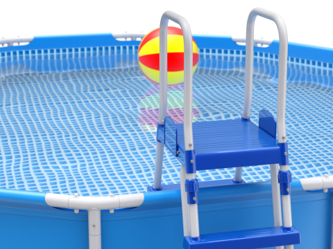 Frame Swimming Pool with Waterpool Stairs 3D Model