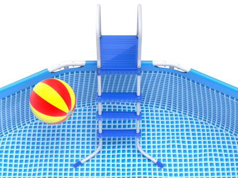 Frame Swimming Pool with Waterpool Stairs 3D Model