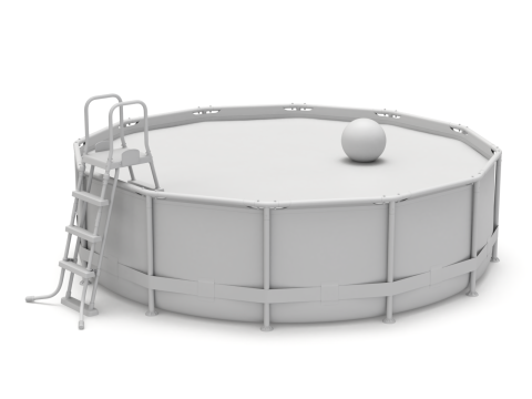 Frame Swimming Pool with Waterpool Stairs 3D Model