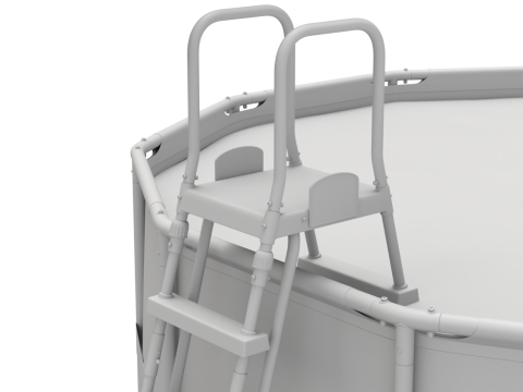 Frame Swimming Pool with Waterpool Stairs 3D Model