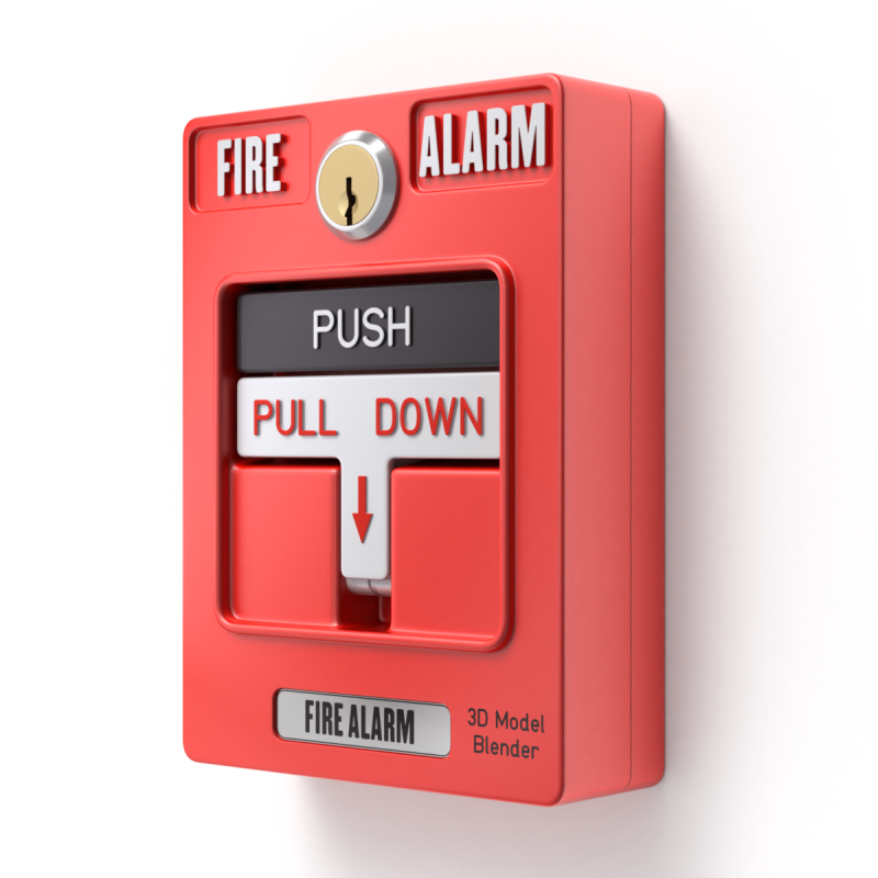 Fire Alarm 3D Model .c4d .max .obj .3ds .fbx .stl .blend 