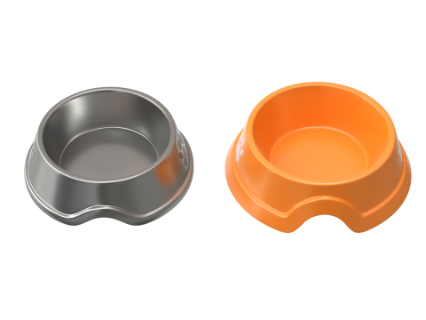 Metal and Plastic Dog Bowl Modèle 3D