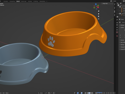 Metal and Plastic Dog Bowl Modèle 3D