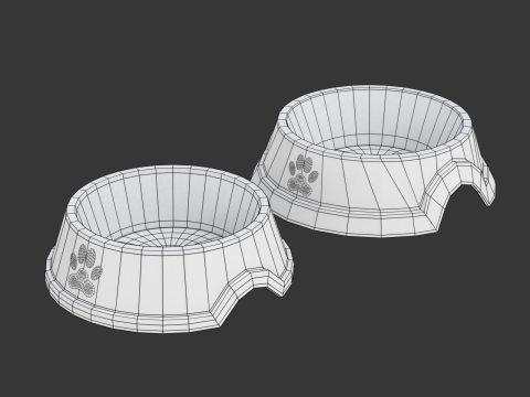 Metal and Plastic Dog Bowl Modèle 3D