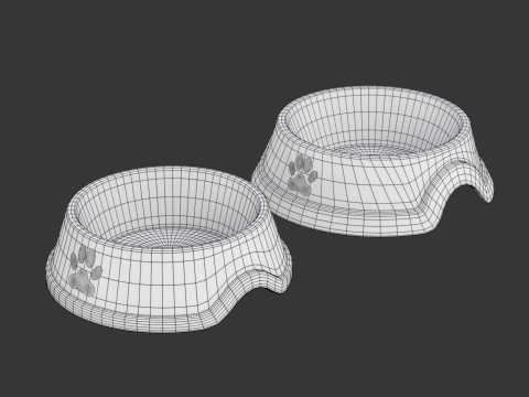 Metal and Plastic Dog Bowl Modèle 3D