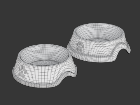 Metal and Plastic Dog Bowl Modèle 3D