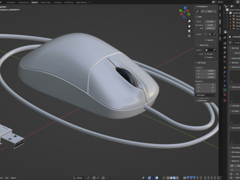 Computer Mouse with USB Plug Modelo 3D