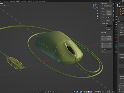 Computer Mouse with USB Plug Modelo 3D
