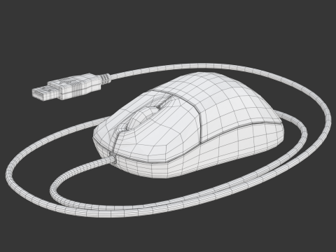 Computer Mouse with USB Plug Modelo 3D
