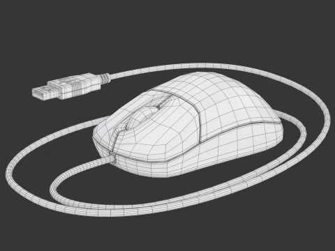 Mouse per computer con presa USB Modello 3D