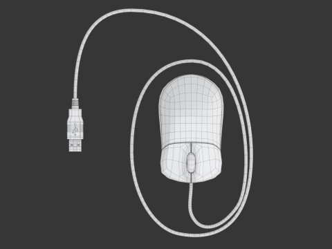 Computer Mouse with USB Plug Modelo 3D