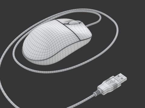 Computer Mouse with USB Plug Modelo 3D