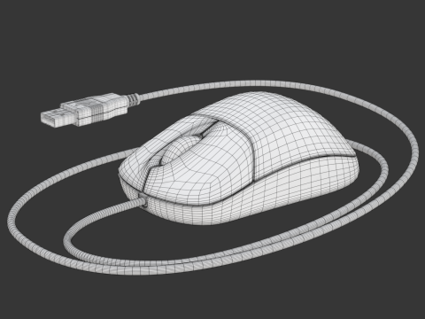 Computer Mouse with USB Plug Modelo 3D