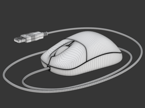 Computer Mouse with USB Plug Modelo 3D