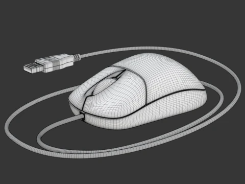 Mouse per computer con presa USB Modello 3D