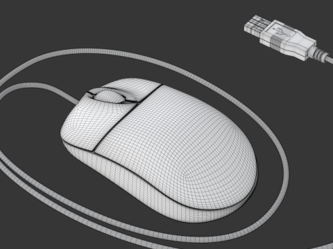 Computer Mouse with USB Plug Modelo 3D