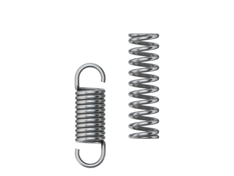 Animated Metal Springs 3D Model