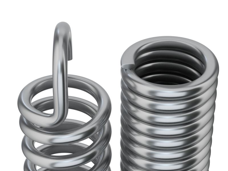 Animated Metal Springs 3D Model in Parts 3DExport