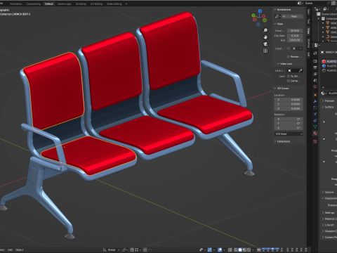 Airport seat Modelo 3D