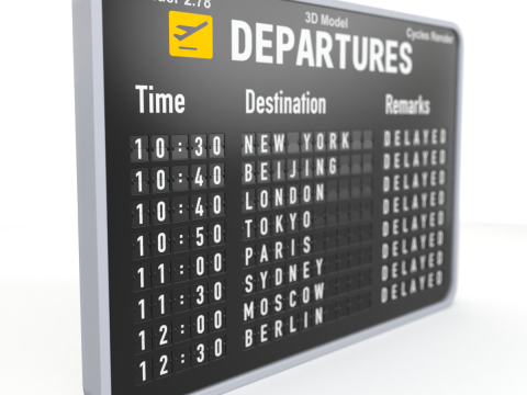 Flight Information Board 3D 模型