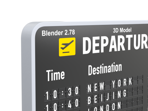 Flight Information Board Modèle 3D