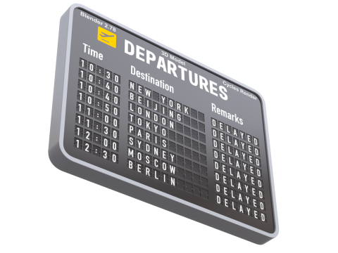 Flight Information Board Modèle 3D