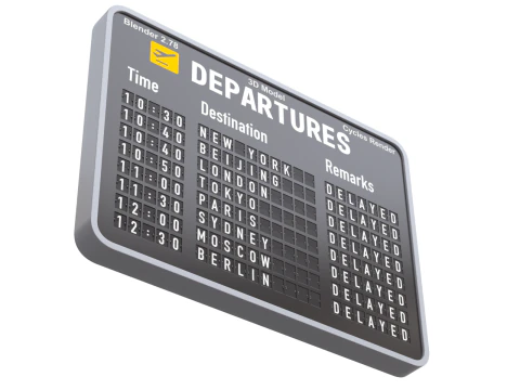 Vluchtinformatiebord 3D Model