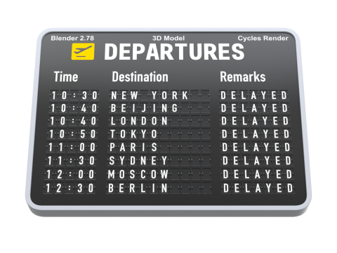 Flight Information Board Modèle 3D