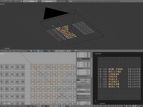 Vluchtinformatiebord 3D Model