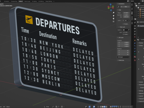 Flight Information Board Modèle 3D